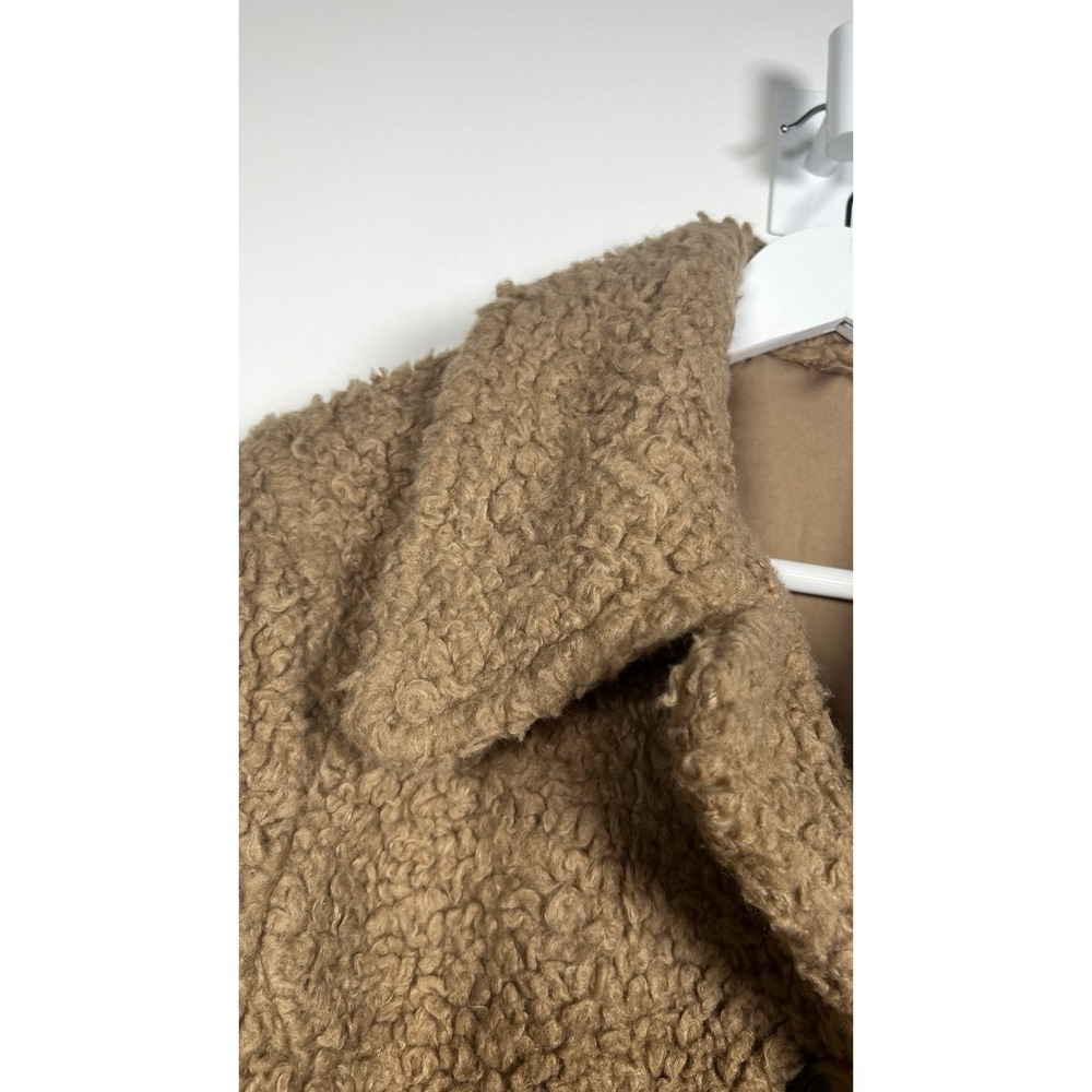Free People So Soft Cozy Teddy Bear Size XS Beige Fuzzy Button Up Peacoar Jacket - Picture 9 of 14
